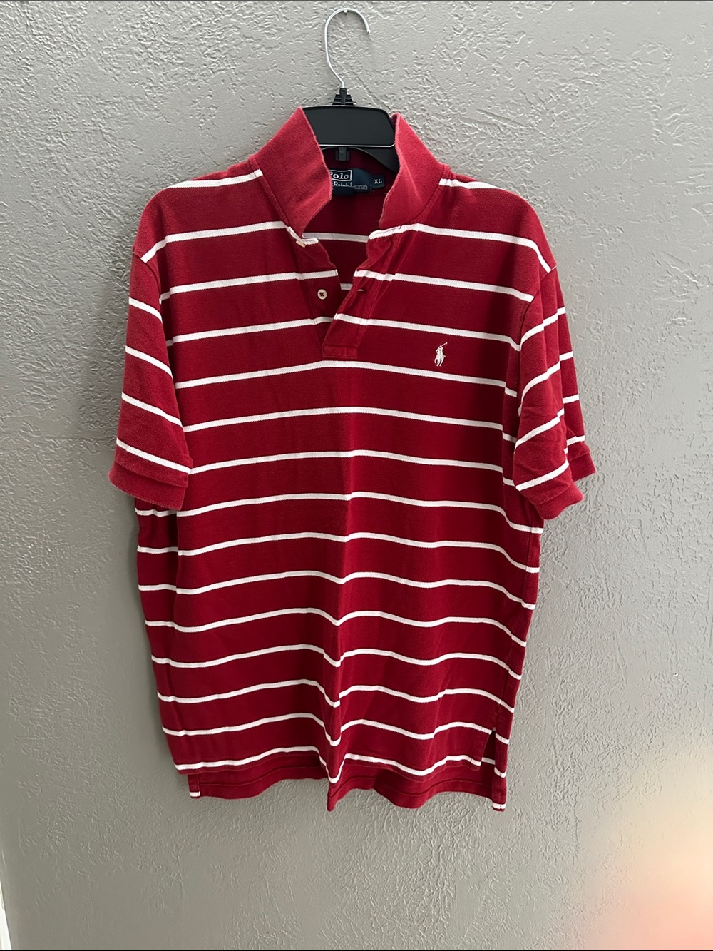 Polo by Ralph Lauren Red and White Striped Short-Sleeve Polo - Picture 1 of 2